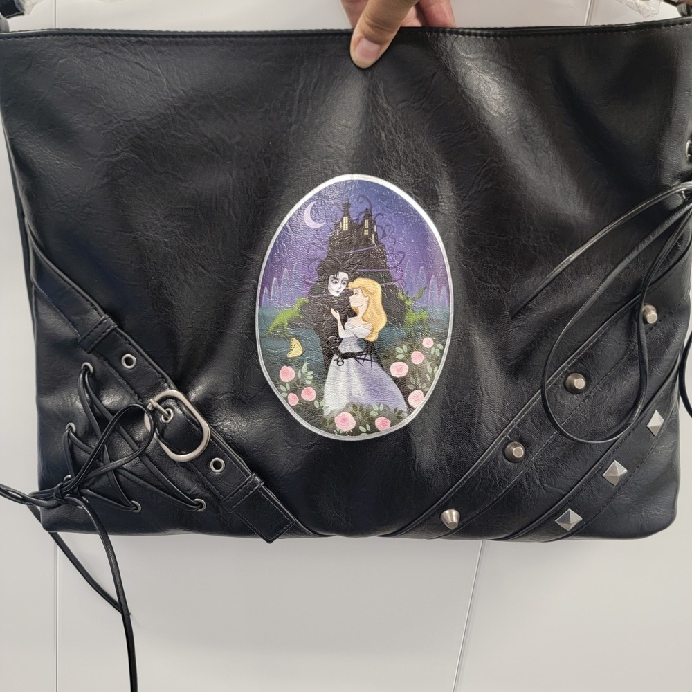 NEW Her Universe Edward Scissorhands Studded Hobo Shoulder Bag Grunge Whimsigoth - Picture 7 of 10